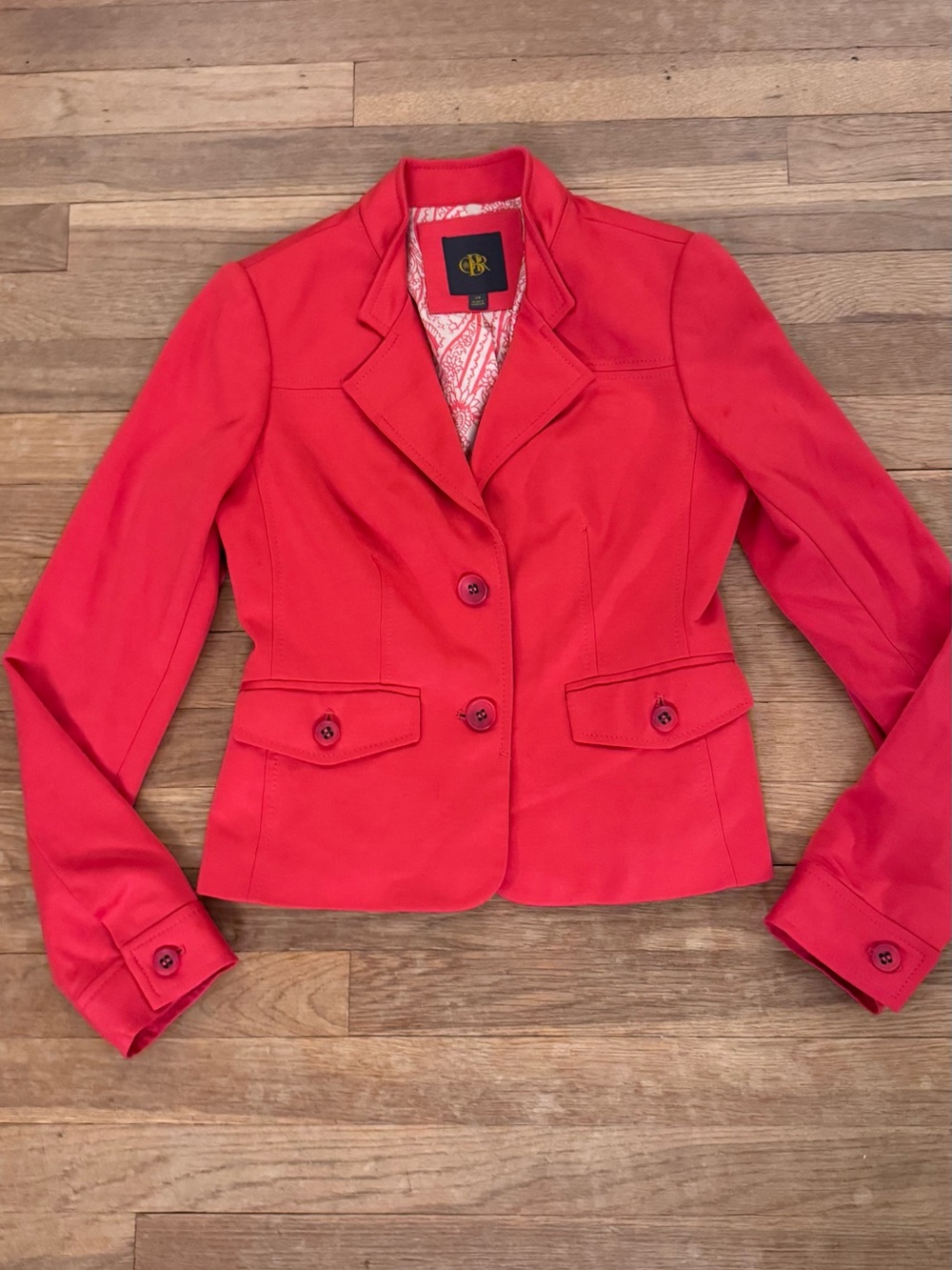 OBR Women's Coral Pink Button Up Blazer Jacket - Size XS
 b10